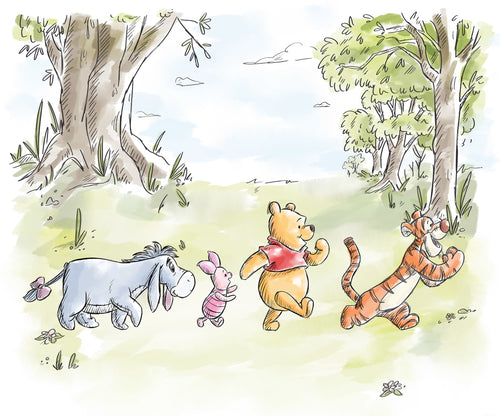 Disney Winnie the Pooh Walk Together Wall Mural DX6 228 | Yourdecoration.co.uk