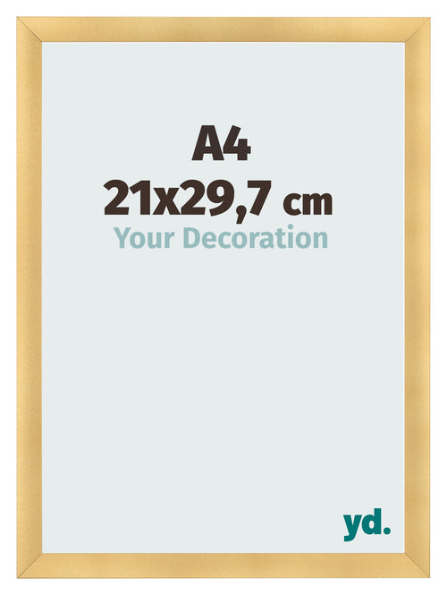 Photo Frame A4 - 21x29,7 cm - Gold Matte - MDF - Pisa