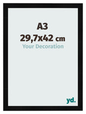 Photo Frame A3 - 29,7x42 cm - Black High Gloss - MDF - Pisa