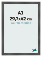 Photo Frame A3 - 29,7x42 cm - Black Matte - MDF - Pisa
