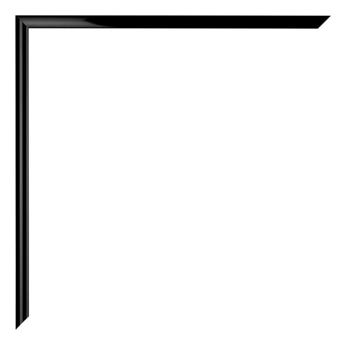 Kent Aluminium Photo Frame 18x24cm Black High Gloss Detail Corner | Yourdecoration.co.uk