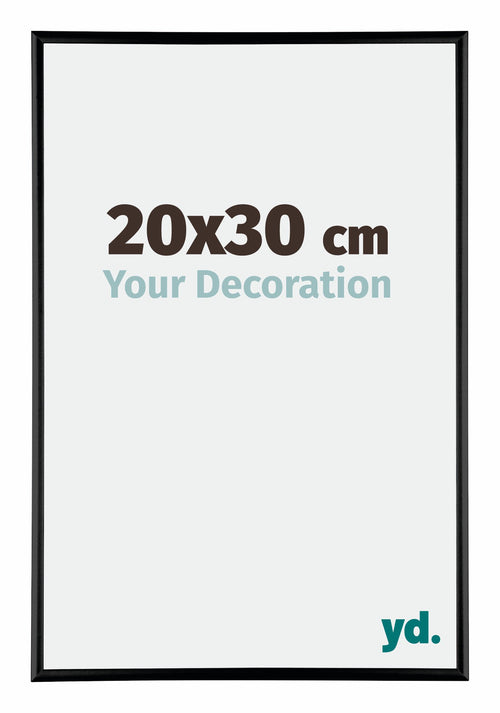 Kent Aluminium Photo Frame 20x30cm Black High Gloss Front Size | Yourdecoration.co.uk