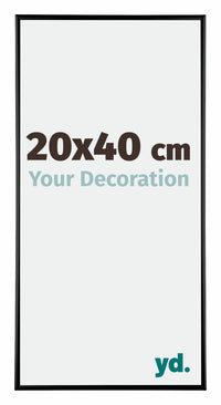 Kent Aluminium Photo Frame 20x40cm Black High Gloss Front Size | Yourdecoration.co.uk