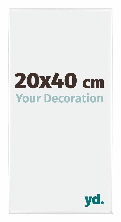 Kent Aluminium Photo Frame 20x40cm White High Gloss Front Size | Yourdecoration.co.uk