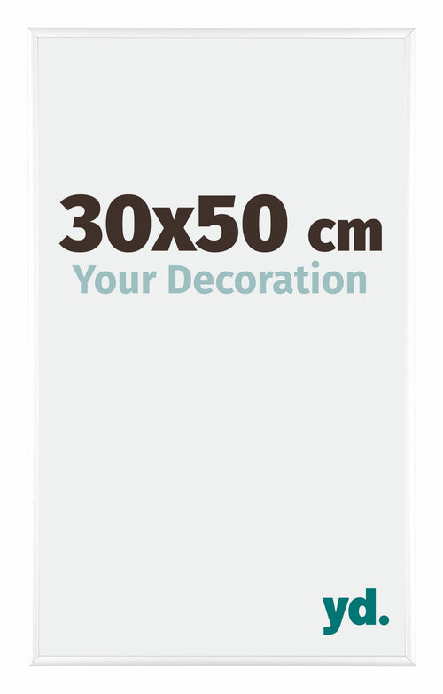 Kent Aluminium Photo Frame 30x50cm White High Gloss Front Size | Yourdecoration.co.uk