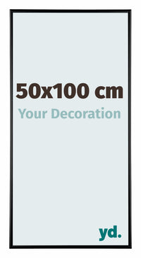 Kent Aluminium Photo Frame 50x100cm Black High Gloss Front Size | Yourdecoration.co.uk