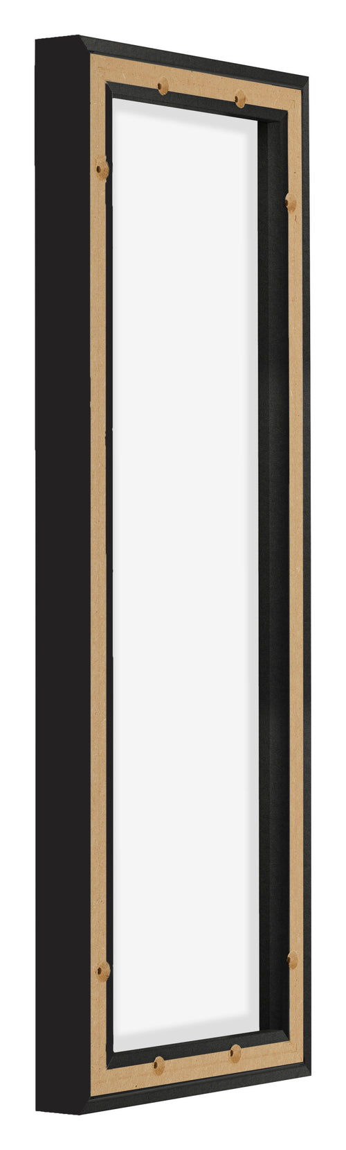 Lyon MDF Canvas Floater Frame 1 3 Black Matte Back Oblique | Yourdecoration.co.uk