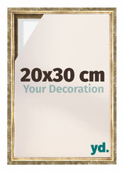 Lyon MDF Canvas Floater Frame 20x30cm Gold Antique Front Size | Yourdecoration.co.uk