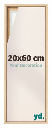 Lyon MDF Canvas Floater Frame 20x60cm Beech Front Size | Yourdecoration.co.uk