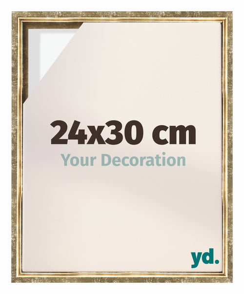Lyon MDF Canvas Floater Frame 24x30cm Gold Antique Front Size | Yourdecoration.co.uk