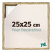 Lyon MDF Canvas Floater Frame 25x25cm Gold Antique Front Size | Yourdecoration.co.uk