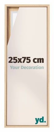 Lyon MDF Canvas Floater Frame 25x75cm Beech Front Size | Yourdecoration.co.uk