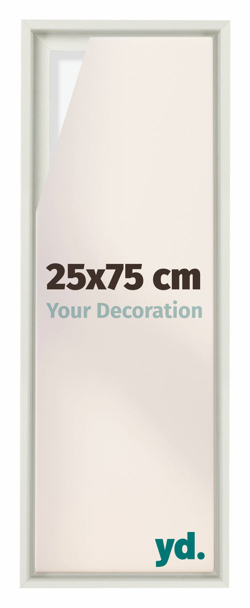 Lyon MDF Canvas Floater Frame 25x75cm White Matte Front Size | Yourdecoration.co.uk
