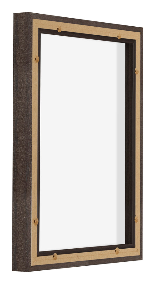 Lyon MDF Canvas Floater Frame 3 4 Oak Dark Back Oblique | Yourdecoration.co.uk