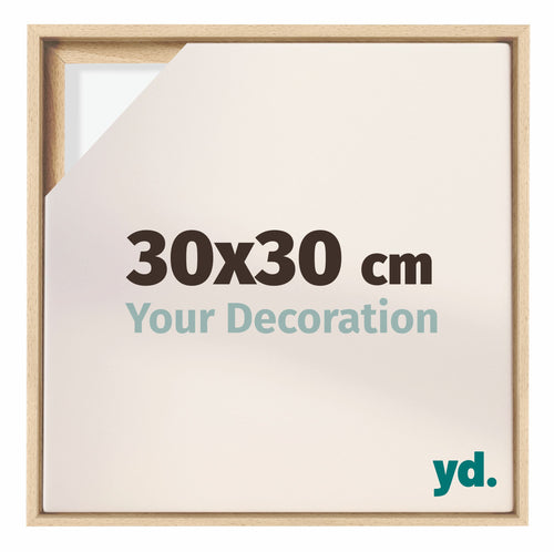 Lyon MDF Canvas Floater Frame 30x30cm Beech Front Size | Yourdecoration.co.uk