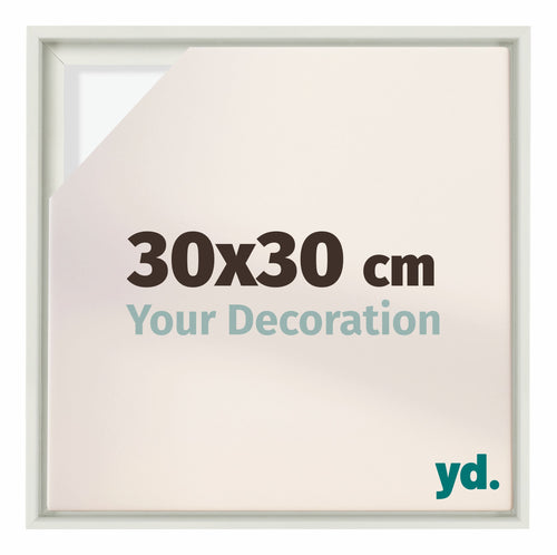 Lyon MDF Canvas Floater Frame 30x30cm White Matte Front Size | Yourdecoration.co.uk
