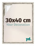 Lyon MDF Canvas Floater Frame 30x40cm White Vintage Voorzijde Maat | Yourdecoration.co.uk