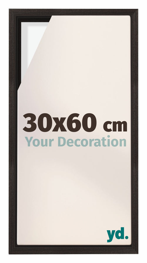Lyon MDF Canvas Floater Frame 30x60cm Oak Dark Front Size | Yourdecoration.co.uk