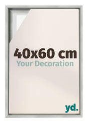 Lyon MDF Canvas Floater Frame 40x60cm Silver Matte Front Size | Yourdecoration.co.uk