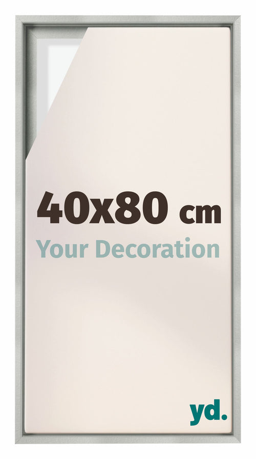 Lyon MDF Canvas Floater Frame 40x80cm Silver Matte Front Size | Yourdecoration.co.uk