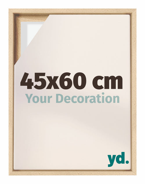 Lyon MDF Canvas Floater Frame 45x60cm Beech Front Size | Yourdecoration.co.uk