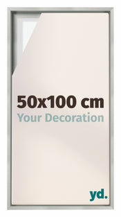 Lyon MDF Canvas Floater Frame 50x100cm Silver Matte Front Size | Yourdecoration.co.uk