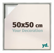 Lyon MDF Canvas Floater Frame 50x50cm Silver Matte Front Size | Yourdecoration.co.uk