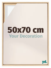 Lyon MDF Canvas Floater Frame 50x70cm Beech Front Size | Yourdecoration.co.uk