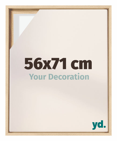 Lyon MDF Canvas Floater Frame 56x71cm Beech Front Size | Yourdecoration.co.uk