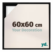 Lyon MDF Canvas Floater Frame 60x60cm Black Matte Front Size | Yourdecoration.co.uk