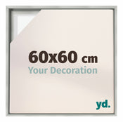 Lyon MDF Canvas Floater Frame 60x60cm Silver Matte Front Size | Yourdecoration.co.uk