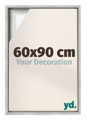Lyon MDF Canvas Floater Frame 60x90cm Silver Matte Front Size | Yourdecoration.co.uk