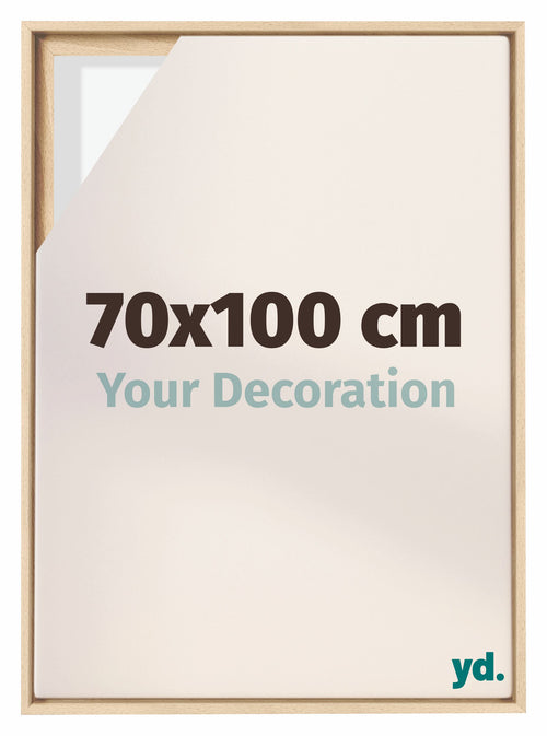 Lyon MDF Canvas Floater Frame 70x100cm Beech Front Size | Yourdecoration.co.uk