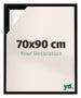 Lyon MDF Canvas Floater Frame 70x90cm Black Matte Front Size | Yourdecoration.co.uk