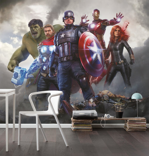 Marvel Avengers Working Together Interior 98sqi5 Wall Mural DX6 208 | Yourdecoration.co.uk