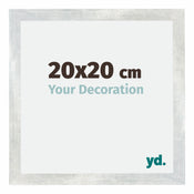Mura MDF Photo Frame 20x20cm Silver Glossy Vintage Front Size | Yourdecoration.co.uk
