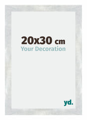 Mura MDF Photo Frame 20x30cm Silver Glossy Vintage Front Size | Yourdecoration.co.uk