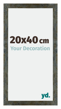 Mura MDF Photo Frame 20x40cm Blue Gold Melange Front Size | Yourdecoration.co.uk