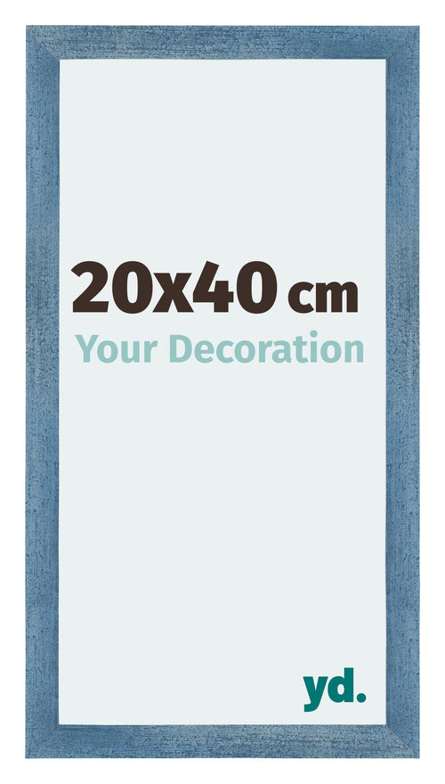 Mura MDF Photo Frame 20x40cm Bright Blue Swept Front Size | Yourdecoration.co.uk