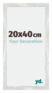 Mura MDF Photo Frame 20x40cm Silver Glossy Vintage Front Size | Yourdecoration.co.uk