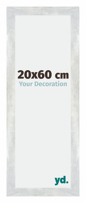 Mura MDF Photo Frame 20x60cm Silver Glossy Vintage Front Size | Yourdecoration.co.uk