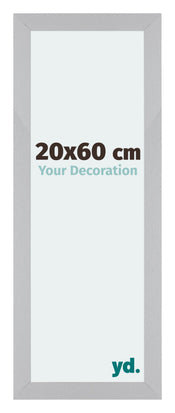Mura MDF Photo Frame 20x60cm Silver Matte Front Size | Yourdecoration.co.uk