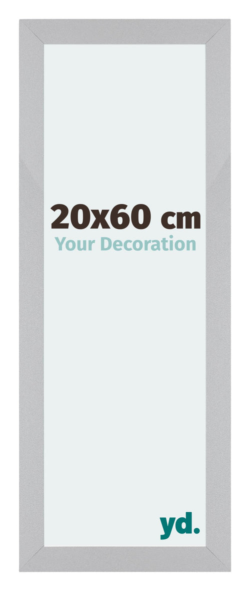 Mura MDF Photo Frame 20x60cm Silver Matte Front Size | Yourdecoration.co.uk
