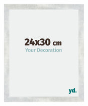 Mura MDF Photo Frame 24x30cm Silver Glossy Vintage Front Size | Yourdecoration.co.uk