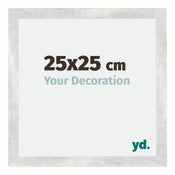 Mura MDF Photo Frame 25x25cm Silver Glossy Vintage Front Size | Yourdecoration.co.uk
