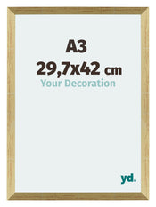 Mura MDF Photo Frame 29 7x42cm A3 Gold Shiny Front Size | Yourdecoration.co.uk
