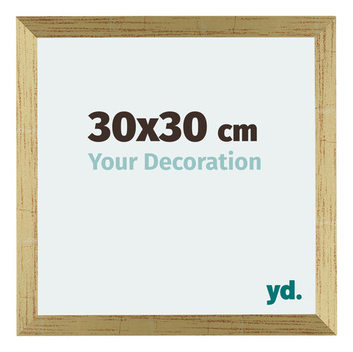 Mura MDF Photo Frame 30x30cm Gold Shiny Front Size | Yourdecoration.co.uk