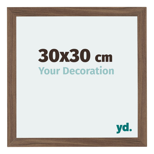 Mura MDF Photo Frame 30x30cm Walnut Dark Front Size | Yourdecoration.co.uk