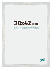Mura MDF Photo Frame 30x42cm Silver Glossy Vintage Front Size | Yourdecoration.co.uk