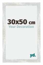 Mura MDF Photo Frame 30x50cm Silver Glossy Vintage Front Size | Yourdecoration.co.uk